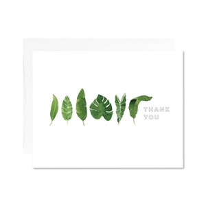 Thank You Greeting Card - Tropical Leaves