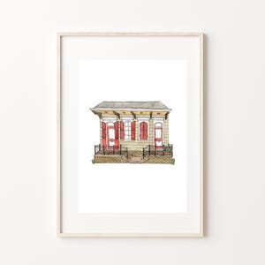Casa de Nueva Orleans - beige y rojo