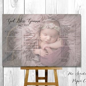 Photo Seating Chart Sign Baby Baptism, Christening, Communion, Party Digital File PDF Printable image 3