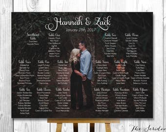 Photo Seating Chart Sign • Wedding, Bridal Shower • Digital File PDF Printable