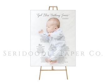 Photo Seating Chart Sign • Baby Baptism, Christening, Communion, Party • Digital File PDF Printable