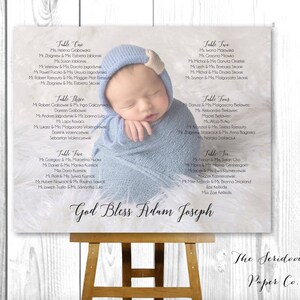 Photo Seating Chart Sign Baby Baptism, Christening, Communion, Party Digital File PDF Printable image 4