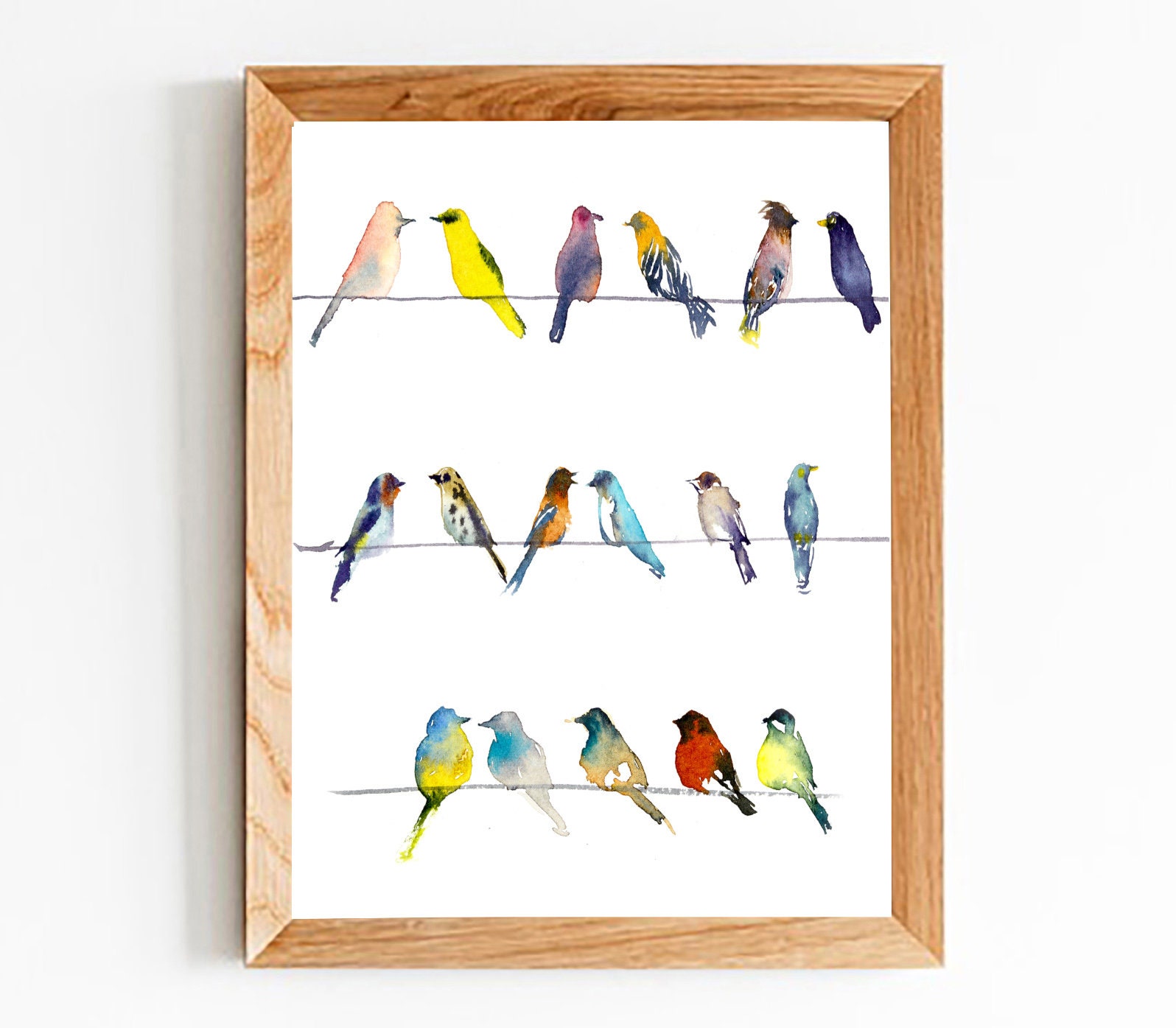 Bird on a Wire Art - Etsy