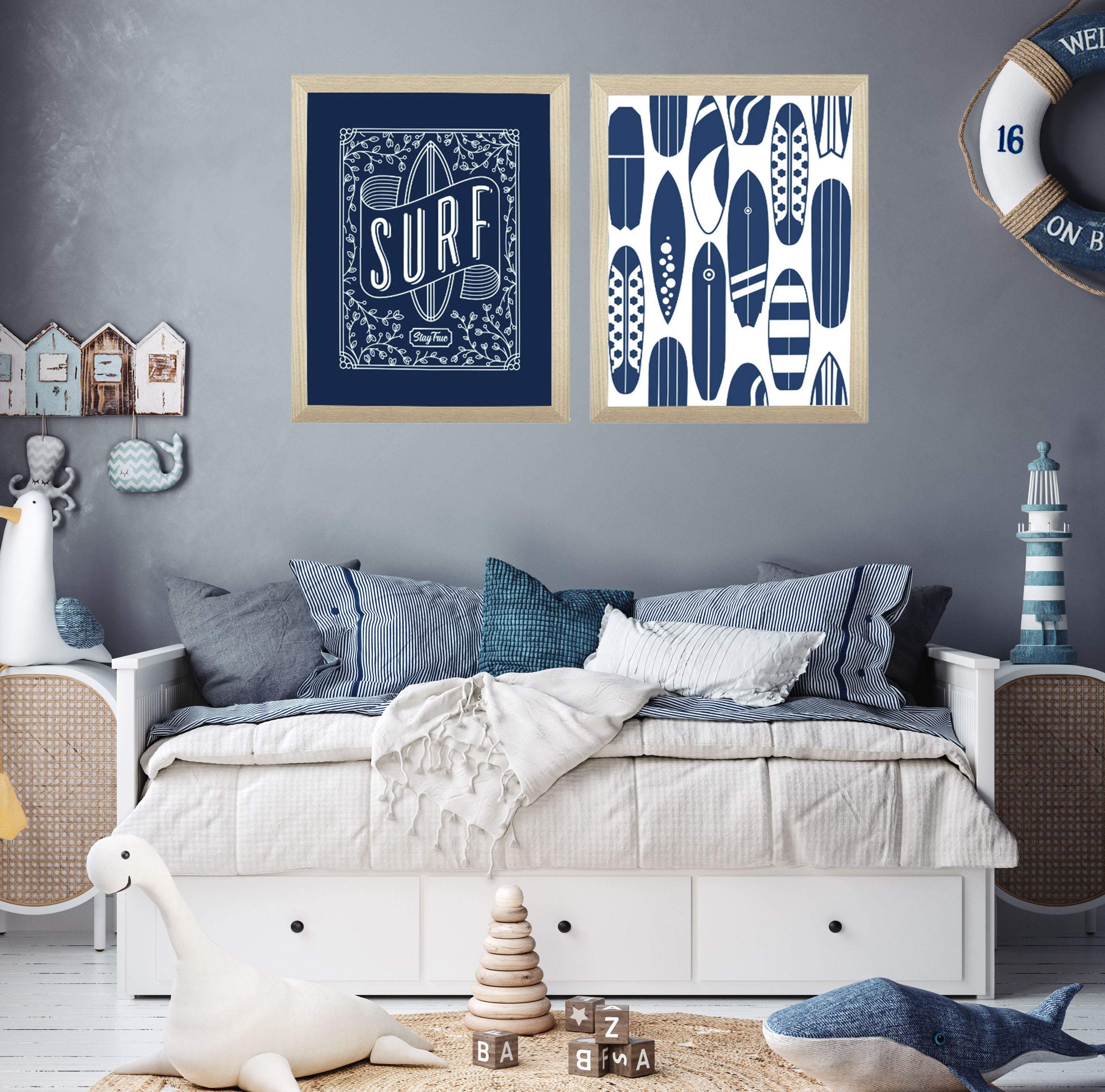 Surfboard nursery decor coastal kids room boys room Etsy