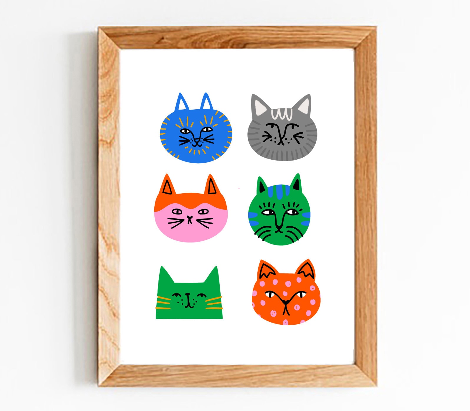 Basic Cat Print Cat Print, Colorful, Printable, Digital Download, Cute Cats, 8x10 - Etsy
