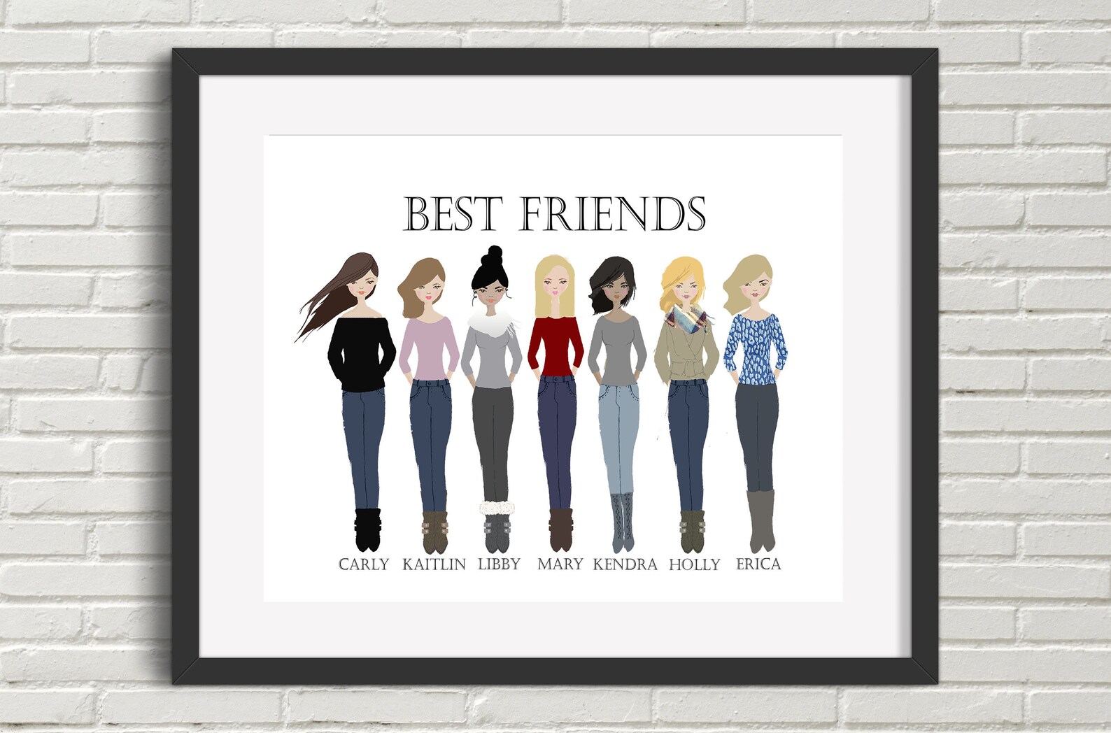 Personalized Best Friend Wall Art Printable Print Etsy