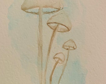 Serenity is to grow connected like a mushroom - original art
