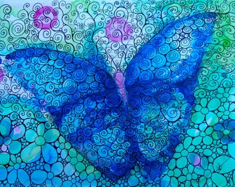 Blue butterfly of communication