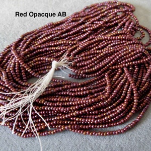 Size 11/0 Czech Seed Bead, Red, Ruby Silver Lined, Red AB, Burgundy Metalic, Lt. Red/Gold, Ruby Transparent AB, You Choose Color image 6