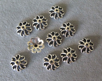 10 Pieces, Open Scallop 12mm Bead Cap, TierraCast Antique Silver Plated Large Bead Cap