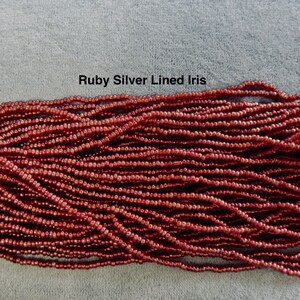 Size 11/0 Czech Seed Bead, Red, Ruby Silver Lined, Red AB, Burgundy Metalic, Lt. Red/Gold, Ruby Transparent AB, You Choose Color image 9