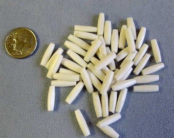 40 Pieces 1/2" X-Thin White Hairpipe, Buffalo Bone, Native American Supply