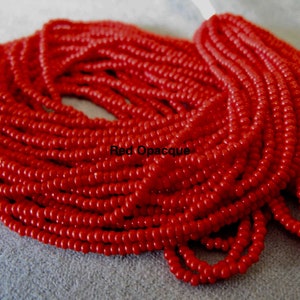 Size 11/0 Czech Seed Bead, Red, Ruby Silver Lined, Red AB, Burgundy Metalic, Lt. Red/Gold, Ruby Transparent AB, You Choose Color image 2