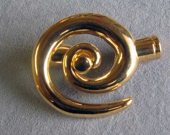 1 Set Large Spiral Kumihimo Clasp, Gold Plated Brass, Statement Clasp, Glue on Clasp, Paracord Clasp, Clasp for 1/4" Cord