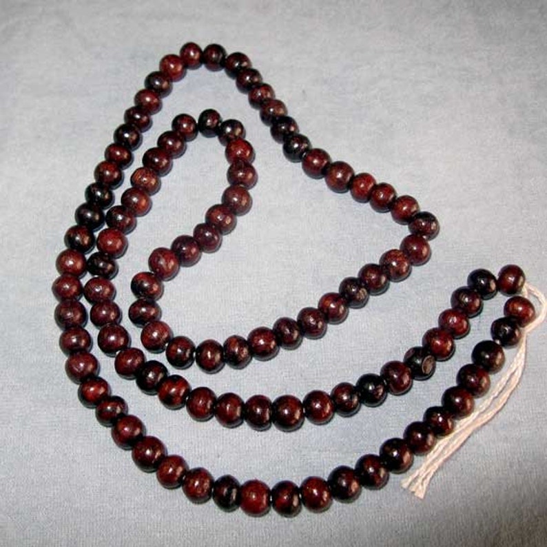 100 Dark Red Wood Beads 8 mm Rosewood Beads Etsy