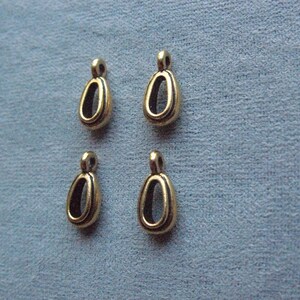 4 Pieces Gold Bails With Loops, 1\2 inch, TierraCast