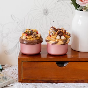 Mini Dessert Jewelry Box, Handmade Storage Box, Clay Sweet Treats, Gift for Dessert Lovers - Mandarinas Atelier