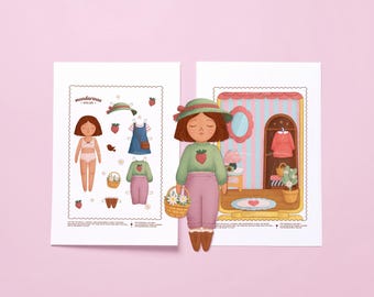 Paper Doll Printable, Digital Download Activity for Craft or Journaling