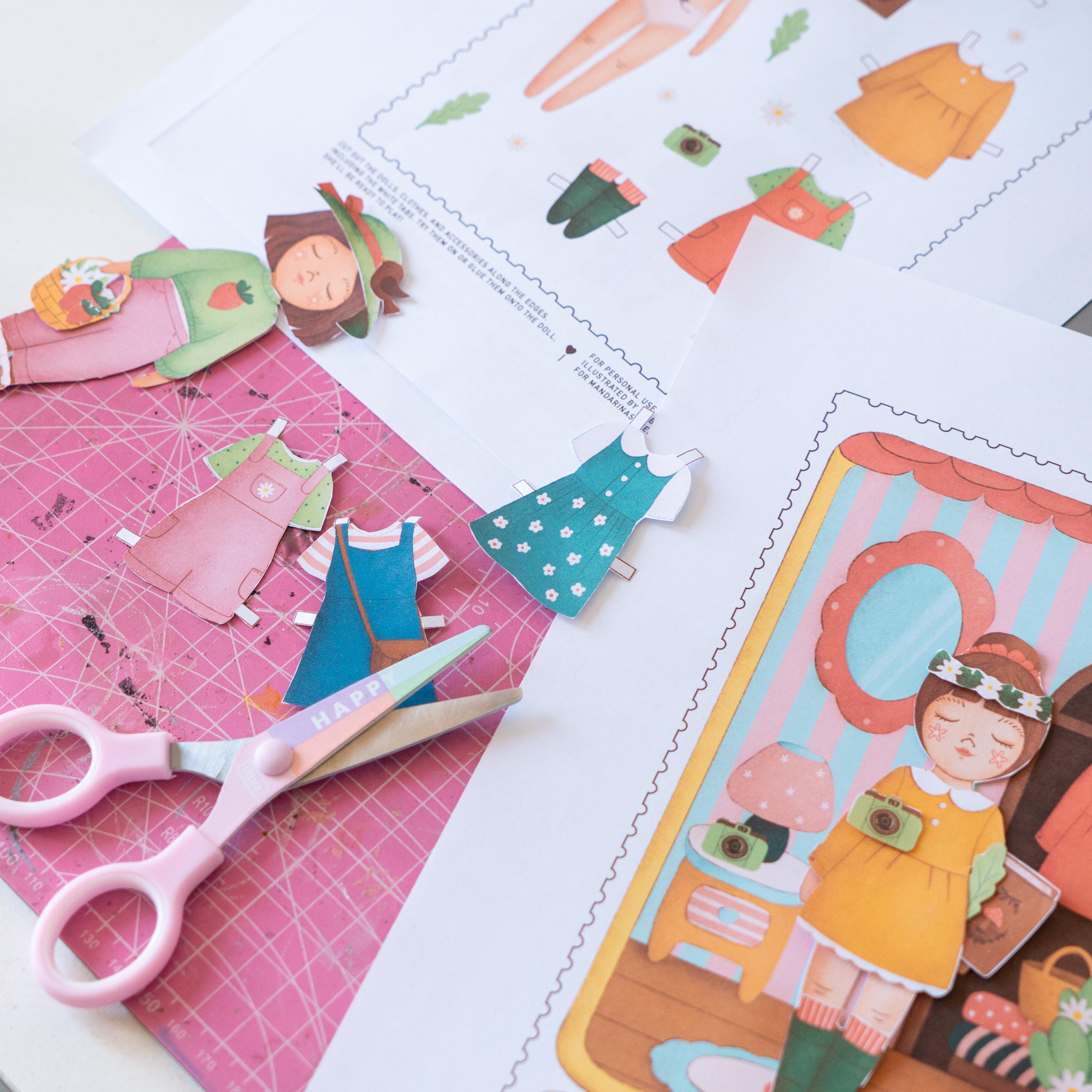 Paper Doll Printable, Digital Download Activity for Craft or Journaling ...