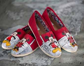 Hand Painted Mickey & Minnie Shoes