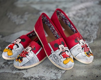 Hand Painted Mickey & Minnie Shoes