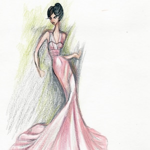 custom bridal sketch of your dress