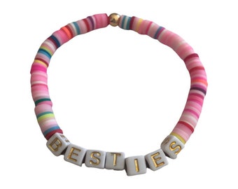 BESTIES Vibrant Clay Disc Beaded Bracelet
