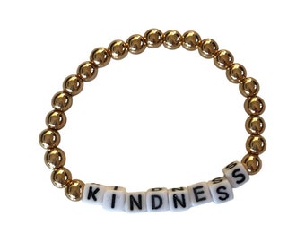KINDNESS Gold Hematite Beaded Bracelet