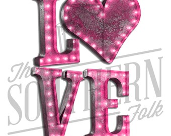 Marquee Love PNG File, Sublimation Designs Downloads, Digital Download, Valentine's Day