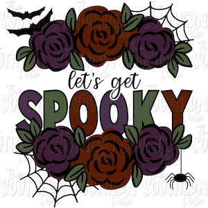 Let&#39;s Get Spooky Sublimation Design, PNG File, Digital Download, Sublimation Designs Downloads, Hand Drawn