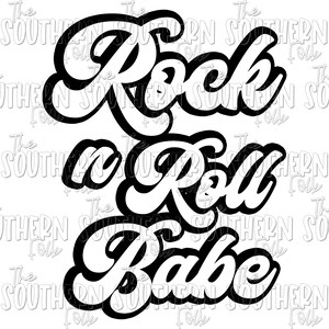 Rock n Roll Babe PNG File, Sublimation Designs, Digital Download, Sublimation Designs Downloads, Sublimation Design, Rock and Roll Babe