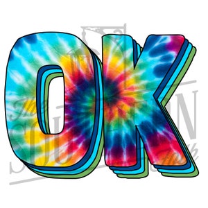 Oklahoma Tie Dye PNG File, Sublimation Design, Digital Download, Sublimation Designs Downloads