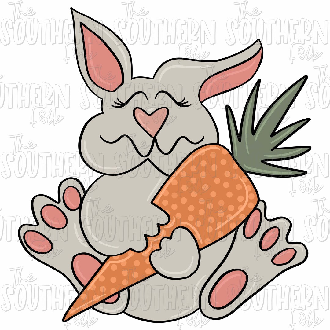 Hand Drawn Easter Bunny PNG File, Sublimation Design, Digital Download ...