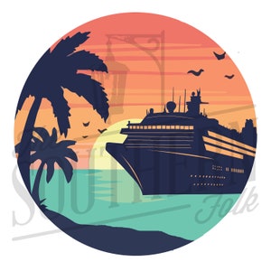 Cruise Circle PNG File, Sublimation Design, Digital Download