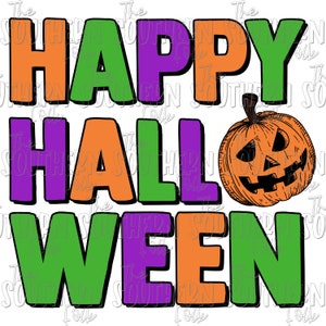 Happy Halloween PNG File, Digital Download, Sublimation Designs Downloads, Sublimation Designs, Halloween Designs For Sublimation