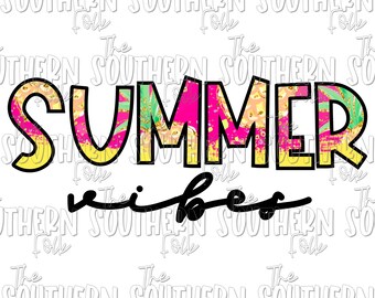 Summer Vibes PNG File, Sublimation Design, Digital Download, Sublimation Designs Downloads, CE