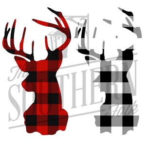 Buffalo Plaid Deer (2 pk) PNG File, Sublimation, Digital Download, Sublimation Designs Downloads