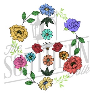Peace Flowers PNG File, Sublimation Design, Digital Download