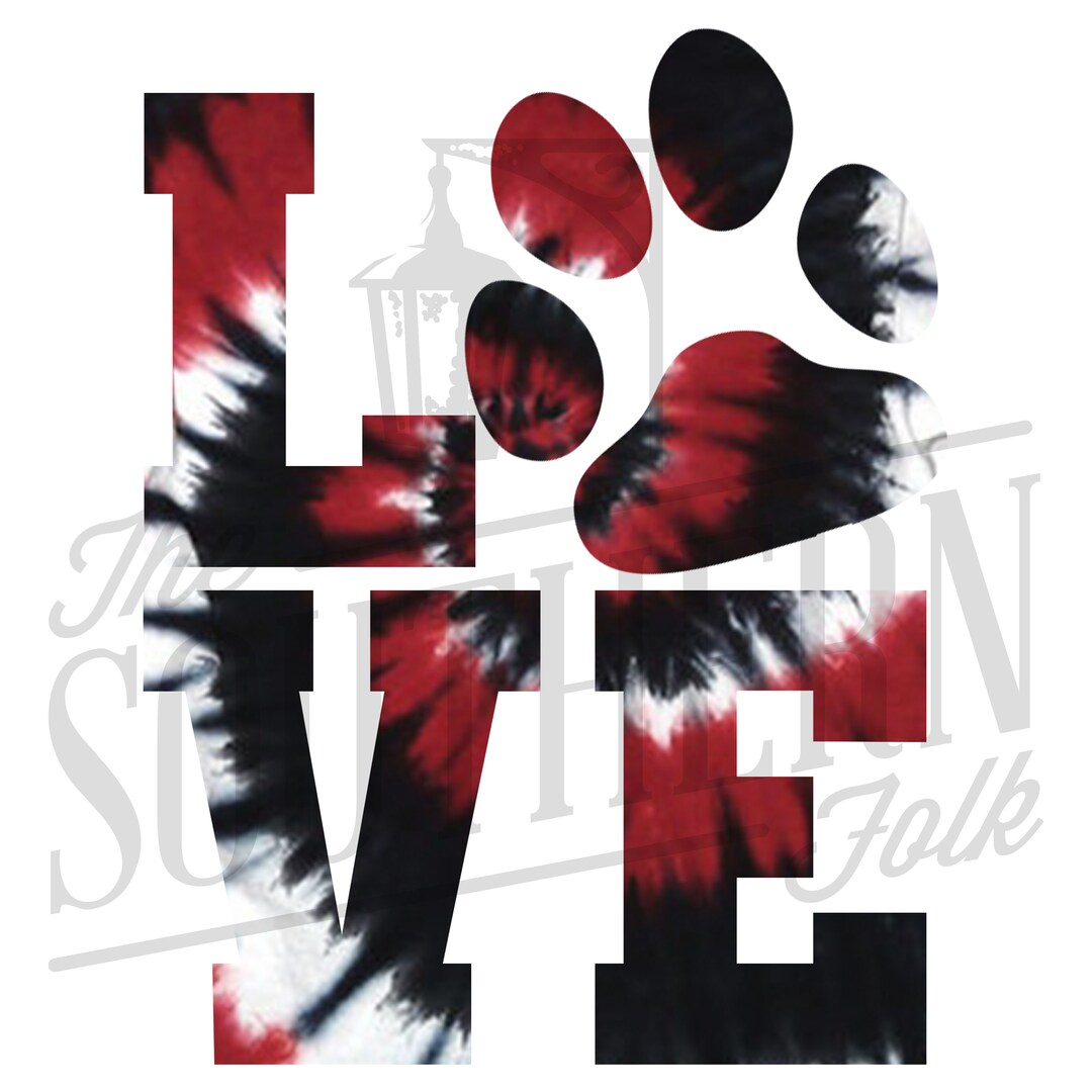 Maroon Animal Love Tie Dye PNG File, Sublimation Design, Digital ...