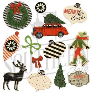 Vintage Christmas Elements (29), Clipart, PNG File, Sublimation Design, Digital Download, Sublimation Designs Downloads