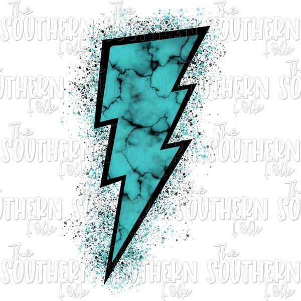 Teal Lightning Bolt PNG File, Sublimation Designs Downloads, Digital Download, Sublimation Designs, Sublimation Design