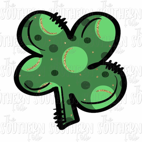 Lucky PNG Digital Download 4 leaf clover PNG St Patricks Day Sublimation Designs