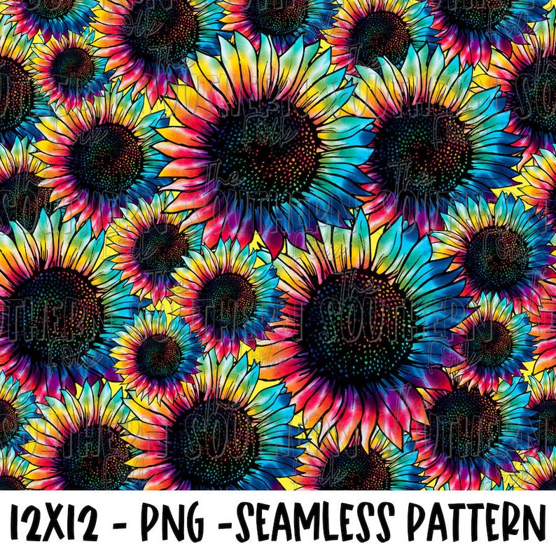 Sunflower Seamless Pattern PNG File Digital Download | Etsy
