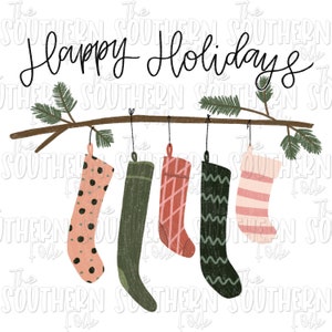 Hanging Christmas Stockings Sublimation Design, PNG File, Digital Download, Sublimation Designs Downloads, Christmas Designs