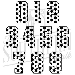 Soccer Number 0-9 PNG File, Sublimation, Digital Download
