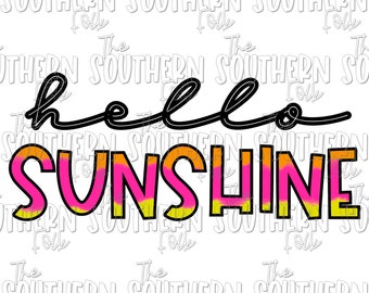Hello Sunshine PNG File, Sublimation Design, Digital Download, Sublimation Designs Downloads, CE