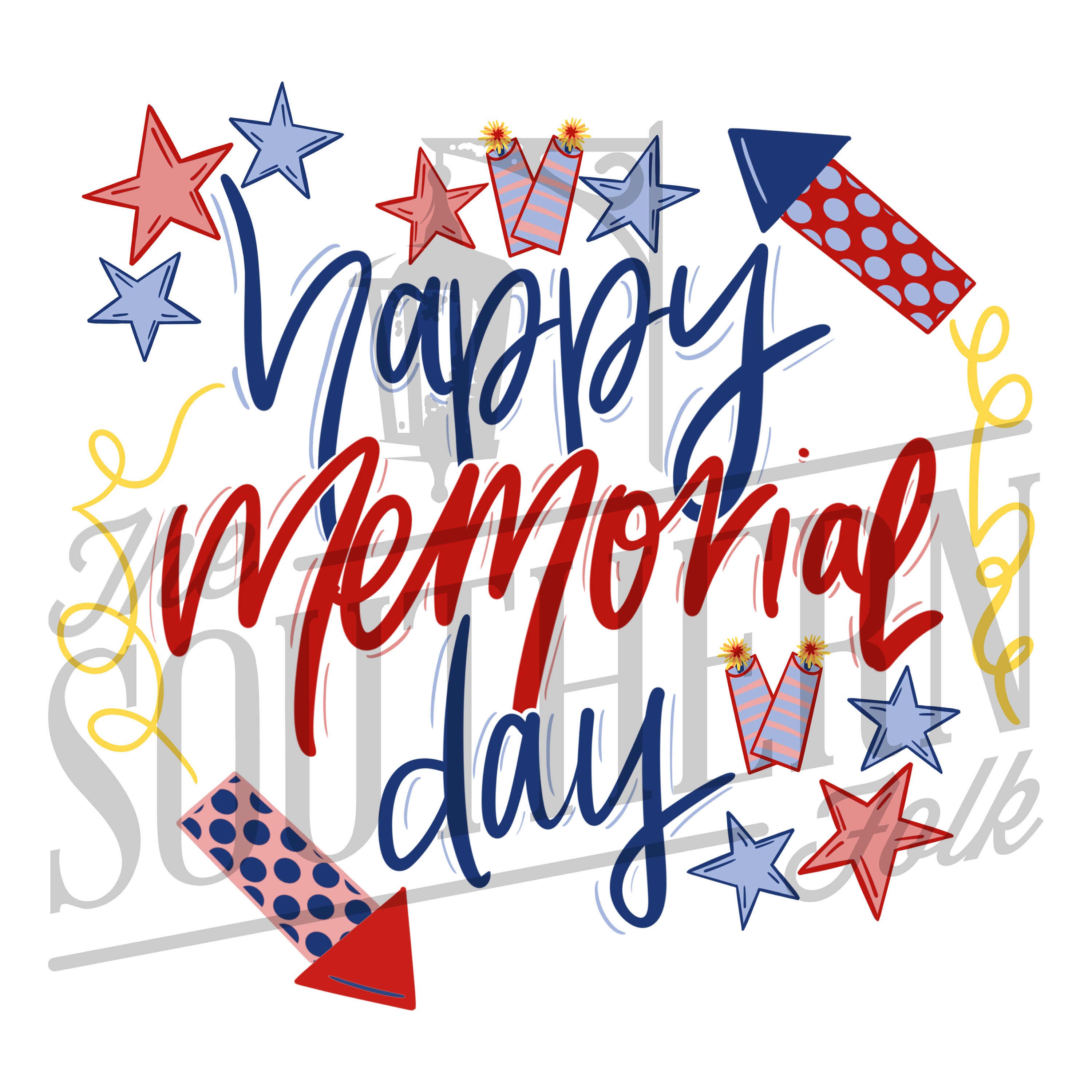 Happy Memorial Day PNG File, Sublimation Design, Digital Download, Hand  Drawn - Etsy
