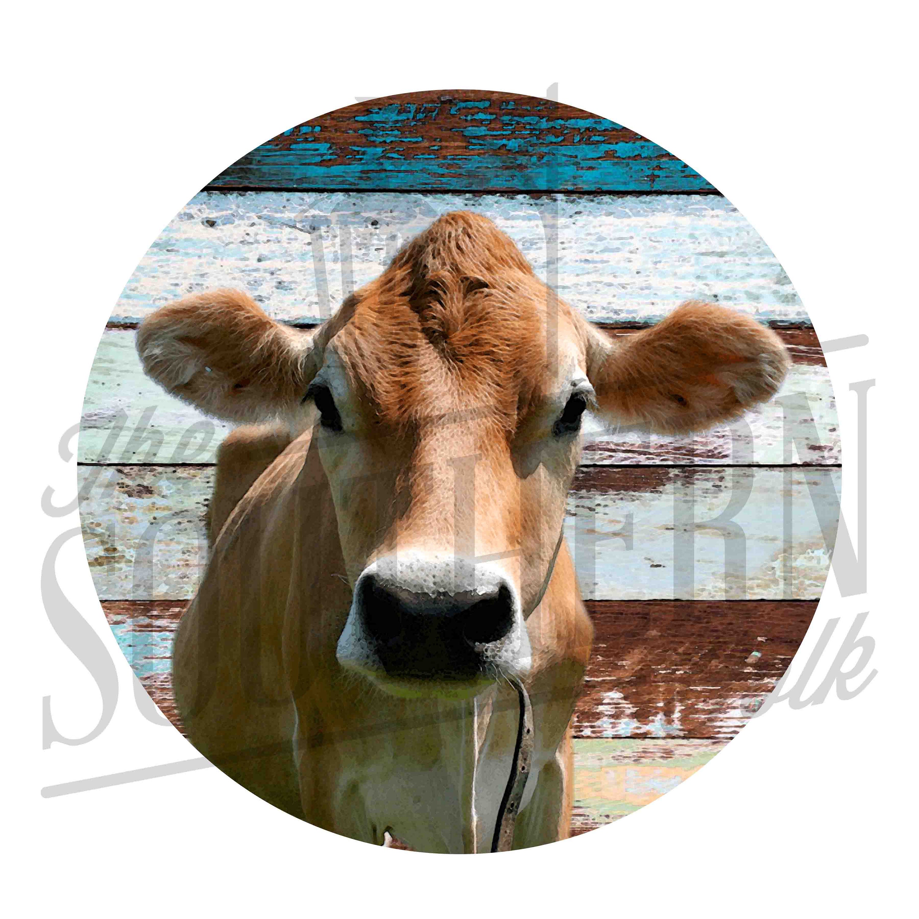 Rustic Cow Circle PNG File Sublimation Design Digital Etsy