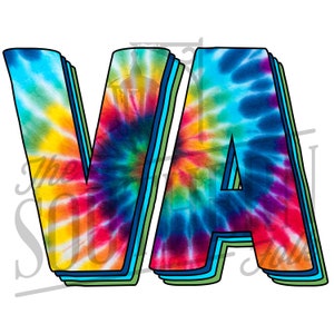 Virginia Tie Dye PNG File, Sublimation Design, Digital Download, Sublimation Designs Downloads