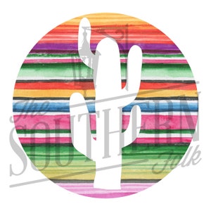 Serape Cactus PNG File, Sublimation Design, Digital Download